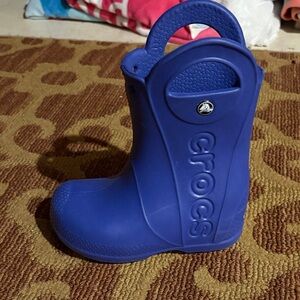 CROCS Kids Vibrant Blue Rain Boots